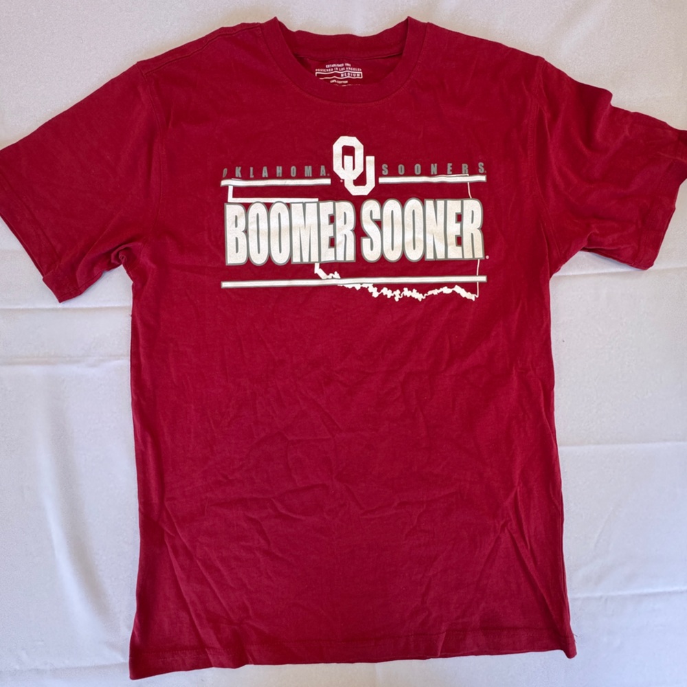Oklahoma Boomer Sooner Crimson Tee Size S